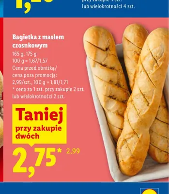 Bagietka z masłem czosnkowym promocja w Lidl
