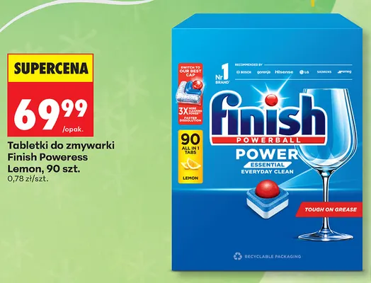 Tabletki do zmywarki Finish Poweress Lemon promocja w Biedronka