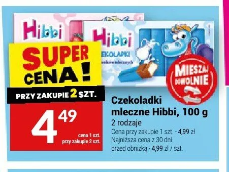 Czekoladki mleczne Hibbi promocja w Twój Market