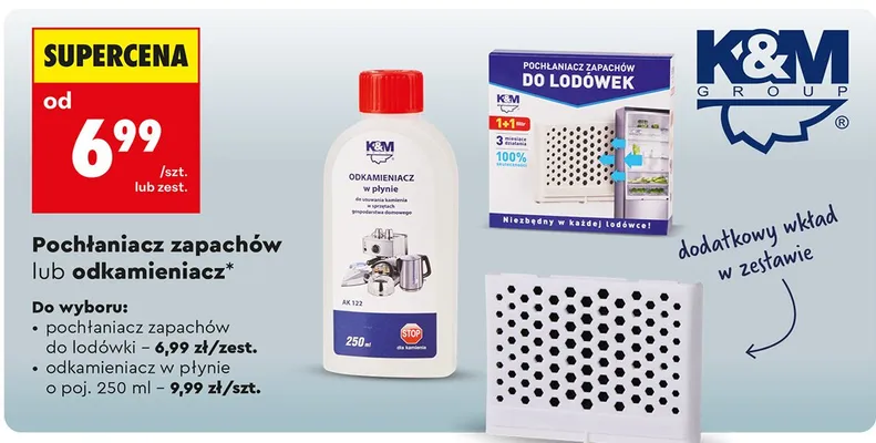 Pochłaniacz zapachów do lodówki K&M Group promocja w Biedronka