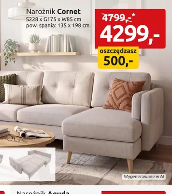 Narożnik Cornet promocja w Black Red White