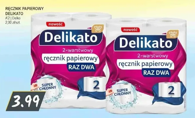 Ręcznik papierowy Delikato Raz Dwa 2-pak promocja w Słoneczko