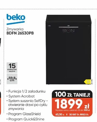 Zmywarka Beko BDFN 26530PB promocja w Max Elektro