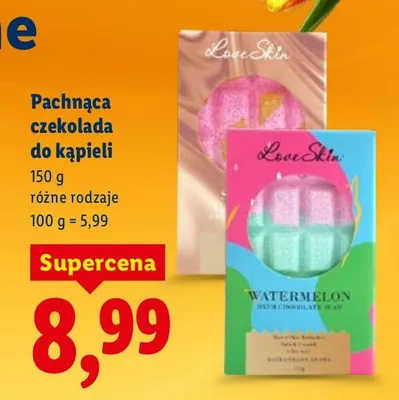 Pachnąca czekolada do kąpieli, różne rodzaje promocja w Lidl