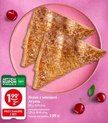 Rożek z wiśniami Aryzta promocja w Żabka