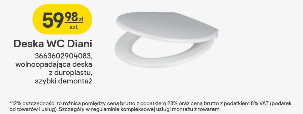 Deska WC Diani promocja w Castorama