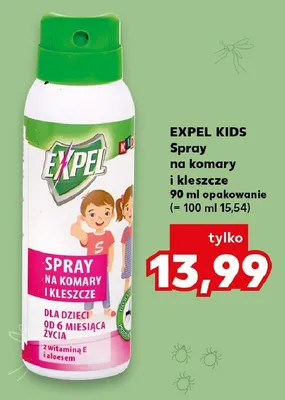 Spray na komary i kleszcze EXPEL KIDS promocja w Kaufland