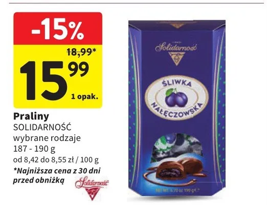 Praliny wybrane rodzaje promocja w Intermarche