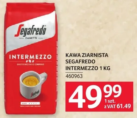 Kawa ziarnista Segafredo Intermezzo 1kg promocja w Selgros