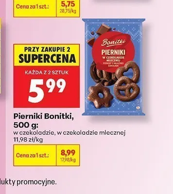 Pierniki w czekoladzie mlecznej Bonitki promocja w Biedronka