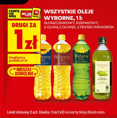 Olej rzepakowy Wyborny z pestek winogron promocja w Biedronka