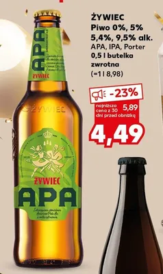 Piwo 0%, 5% 6,1%, 9,5% alk. APA, IPA, Porter promocja w Kaufland