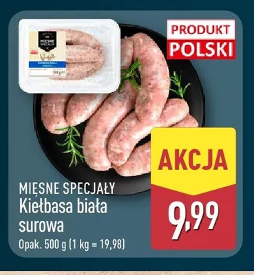 Kiełbasa biała surowa Mięsne Specjały promocja w Aldi