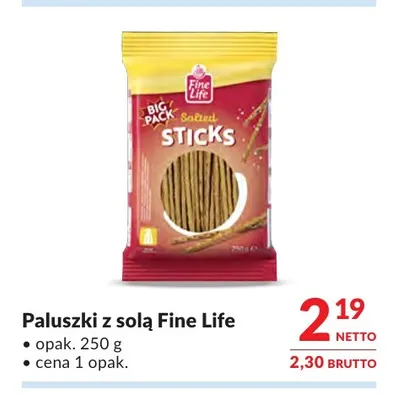 Paluszki z solą Fine Life promocja w Makro