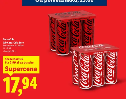 Napój gazowany Zero 6-pak puszka promocja w Lidl