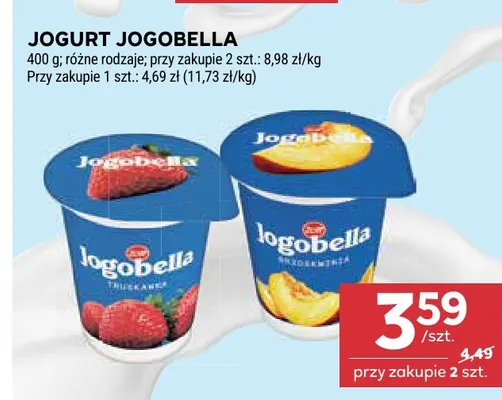 Jogurt Jogobella truskawkowy promocja w Stokrotka