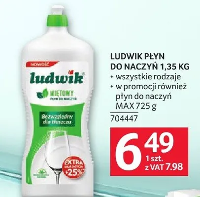 Płyn do naczyń Ludwik 1.35 KG promocja w Selgros