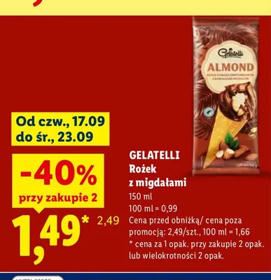 Rożek z migdałami Gelatelli promocja w Lidl