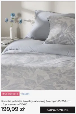 Komplet pościeli z bawełny satynowej Palempa 160x200 cm z 2 poszewkami 70x80 promocja w home&you