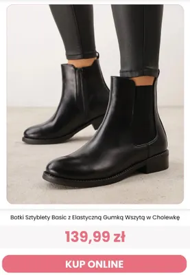 Botki sztyblety Basic z elastyczną gumką wszytą w cholewkę Renee promocja w Renee