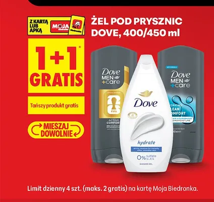 Żel pod prysznic Dove Men+Care Active Comfort promocja w Biedronka