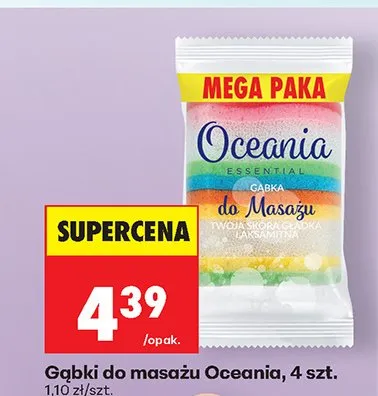 Gąbki do masażu Oceania 4-pak promocja w Biedronka