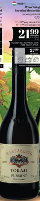 Wino czerwone Tokaji Furmint Messzelátó półsłodkie promocja w POLOmarket