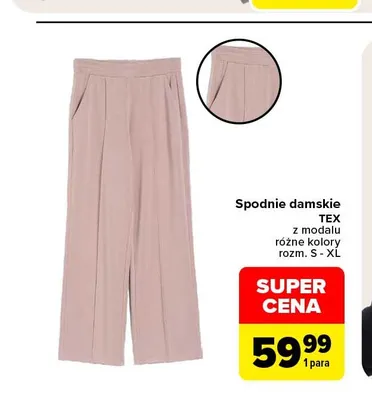 Spodnie damskie TEX z modalu promocja w Carrefour