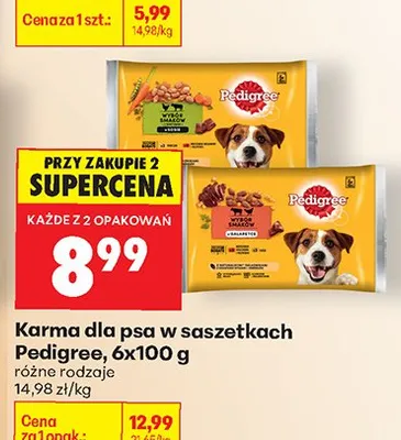Karma dla psa w saszetkach Pedigree promocja w Biedronka