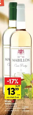 Wino czerwone wytrawne Mabillon promocja w Intermarche