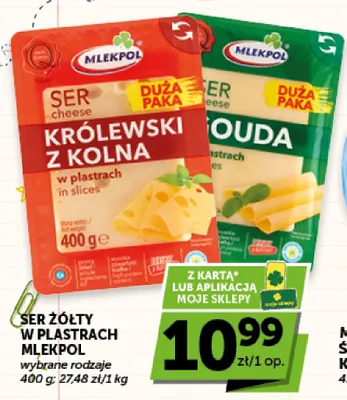 Ser żółty w plastrach Mlekpol Królewski z Kolna promocja w ABC