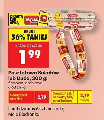Pasztetowa drobiowa Duda promocja w Biedronka