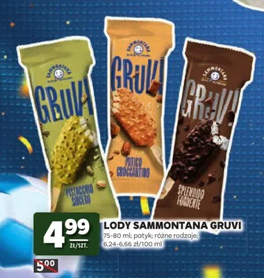 Lody na patyku Sammontana Gruvi Pistacchio Smeraldo promocja w Stokrotka