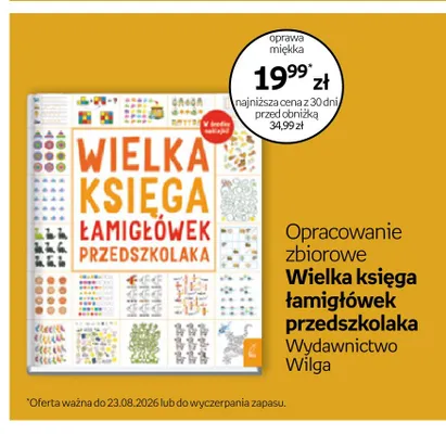 Książka Wielka księga łamigłówek przedszkolaka Opracowanie zbiorowe promocja w Empik