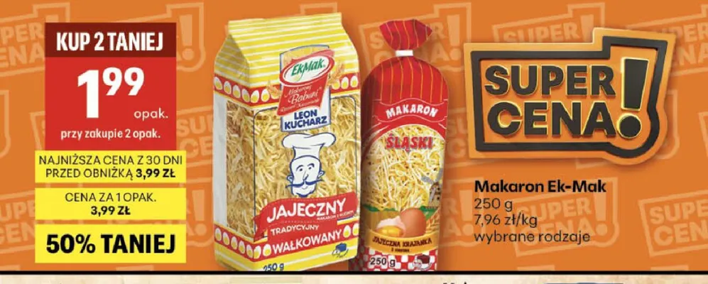 Makaron Ek-Mak śląski jajeczna krajanka promocja w Delikatesy Centrum