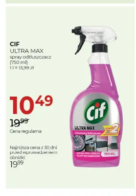 Spray odtłuszczacz Cif Ultra Max promocja w Drogerie Jawa