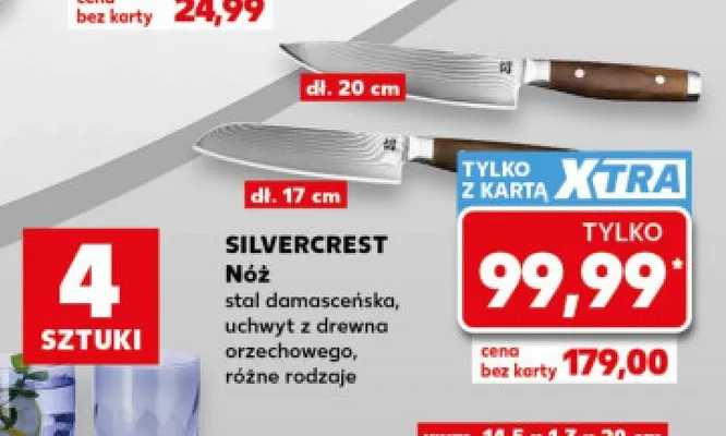Nóż stal damasceńska uchwyt z drewna orzechowego dł. 20 cm Silvercrest promocja w Kaufland