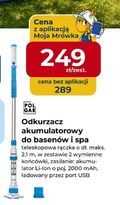 Odkurzacz akumulatorowy do basenów i spa Polgar promocja w PSB Mrówka