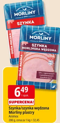 Szynka/szynka wędzona Morliny piastry promocja w Leclerc