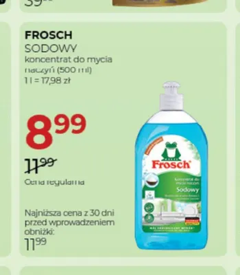 Koncentrat do mycia naczyń Frosch Sodowy promocja w Drogerie Jawa