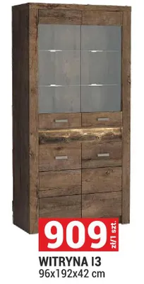 Witryna I3 System Indianapolis kolor jesion ciemny 96x192x42cm promocja w Merkury Market