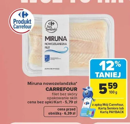 Miruna nowozelandzka filet bez skóry Carrefour promocja w Carrefour