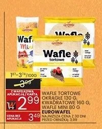 Wafle tortowe okrągłe Eurowafel 130g promocja w Wafelek