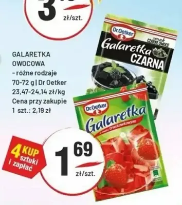 Galaretka Dr. Oetker smak czarne owoce promocja w Sedal