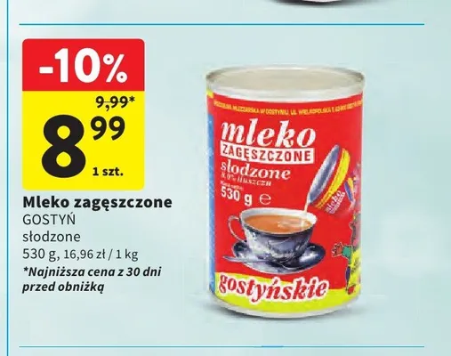 Mleko zagęszczone słodzone Gostyń promocja w Intermarche