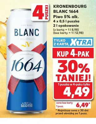 Piwo Kronenbourg 1664 Blanc 4-pak promocja w Kaufland