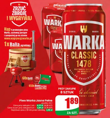 Piwo jasne pełne promocja w Dino