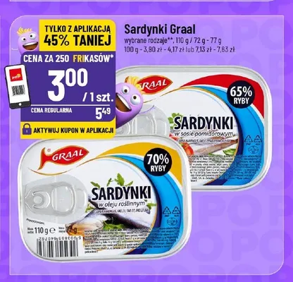 Sardynki w sosie pomidorowym Graal promocja w POLOmarket