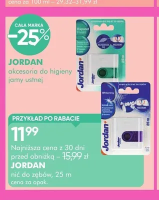 Nić do zębów Jordan Whitening promocja w Super-Pharm