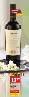 Wino Primitivo Exclusive Selection czerwone półwytrawne promocja w Biedronka
